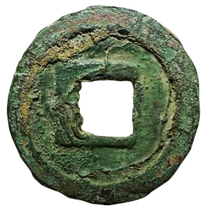 出土 古銭 中古 附葬品 天平宝字四年 開基勝寶 母銭 金貨 量目/8.5g 開基勝宝金銭(模造) 文化遺産オンライン